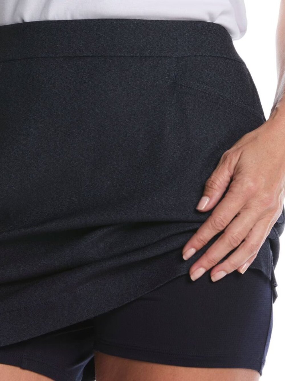 Rafaella Women's 2X Black Stretch Skort with Pockets Mid-Thigh 75% off - Picture 3 of 3